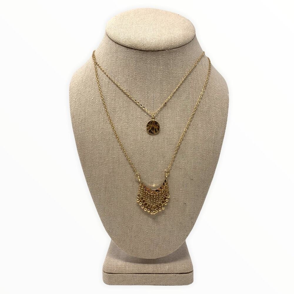 Melrose and Market Fringe Pendant Layered Necklace NEW